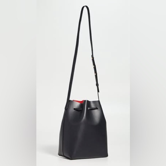 Large Bucket Bag- Mansur Gavriel, Black/Flamma - Picture 5 of 6